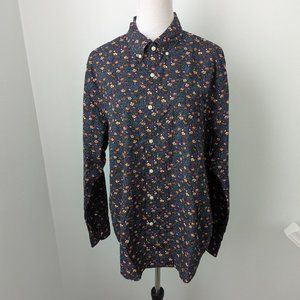 Vintage J. Crew Men's Classic Floral Button Down Shirt, Large